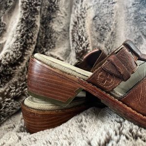 Doc Marten Leather Clog Mules in Brown